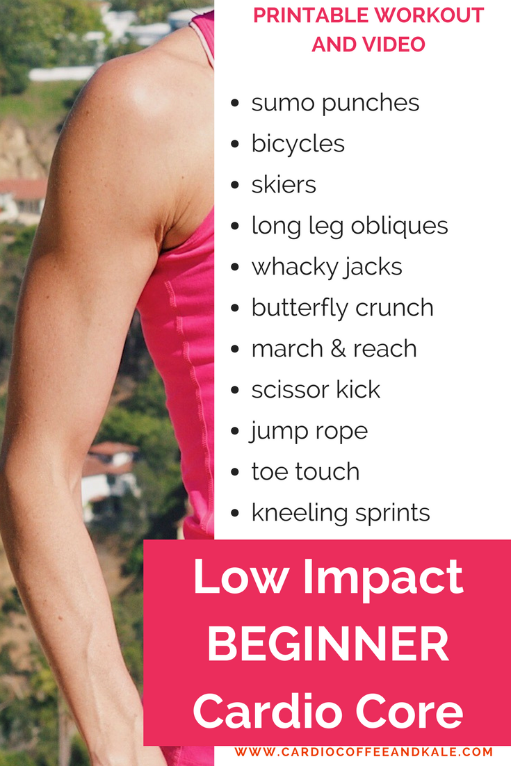 Low Impact Beginner Cardio Core Workout cardio coffee and kale